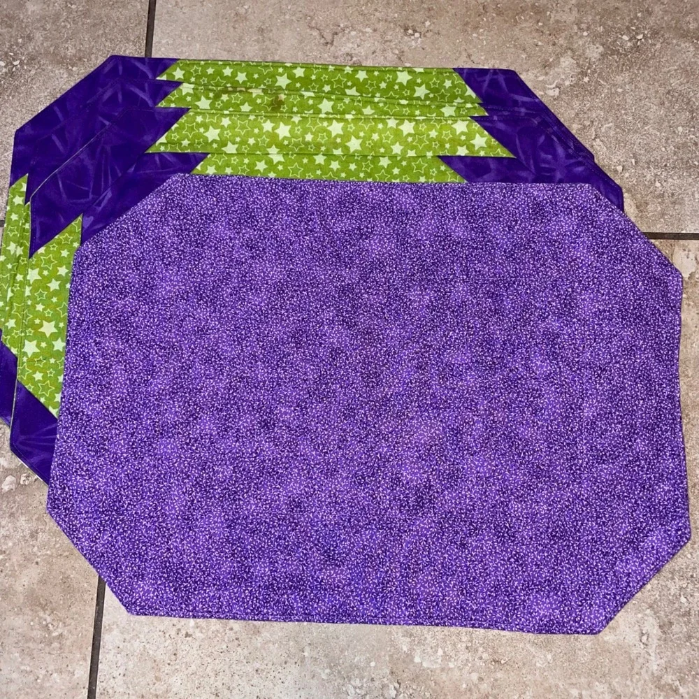 Day of the dead‎ sugar skull handmade quilted placemats set 4 Dia de los muertos